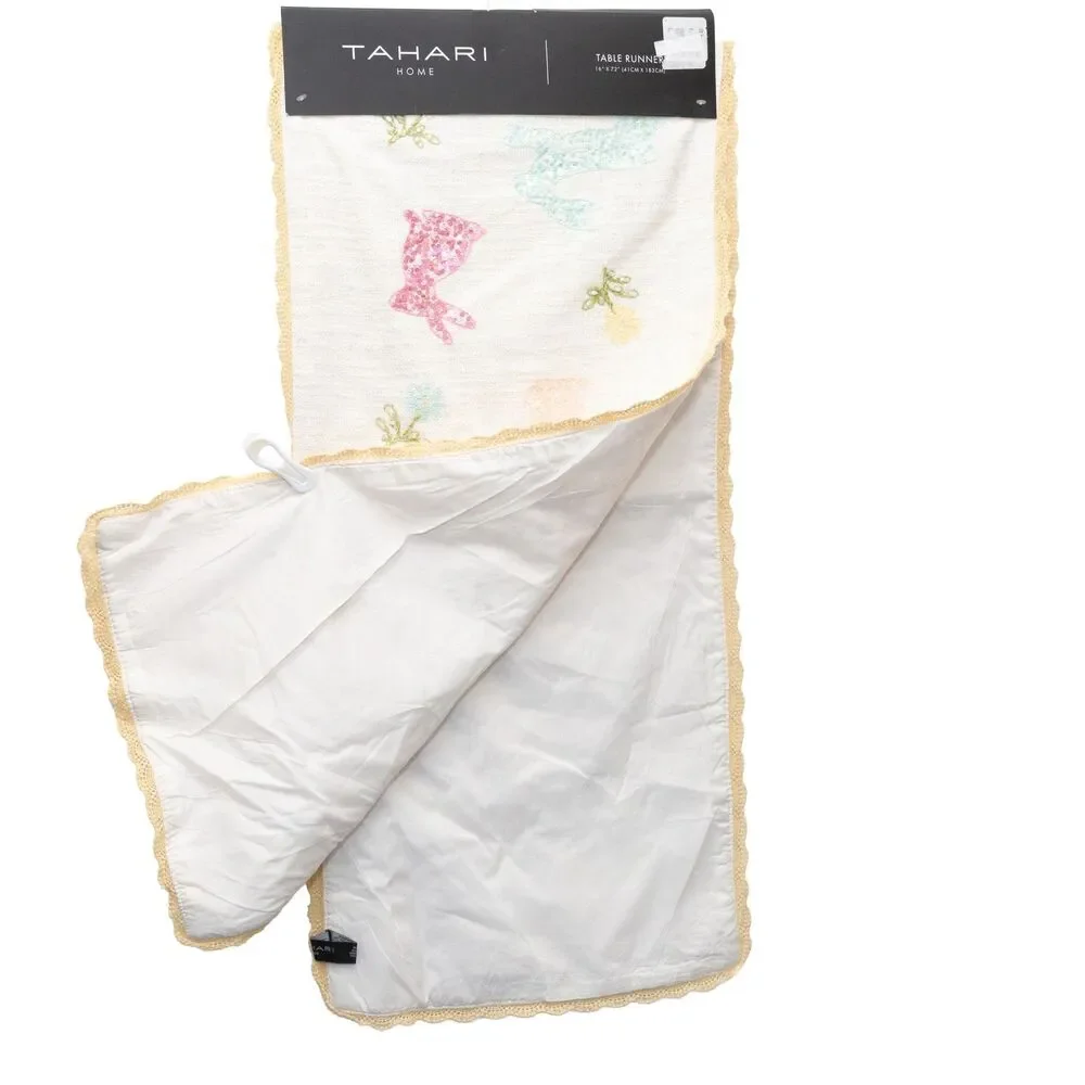 TAHARI HOME Easter Bunny Sequin Table Runner 14
